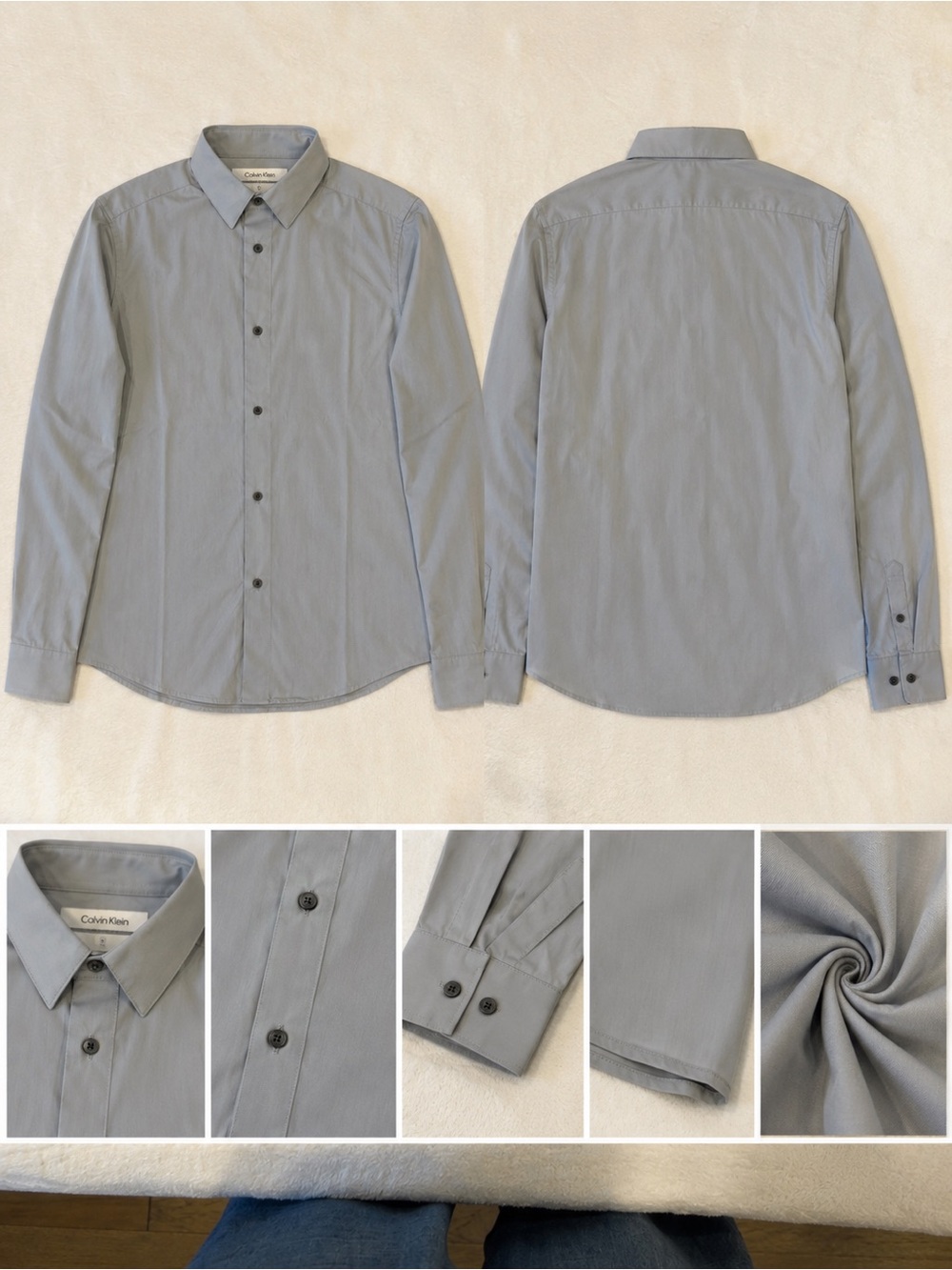 Calvin Klein Light Gray Boys' Button-Down Dress Shirt